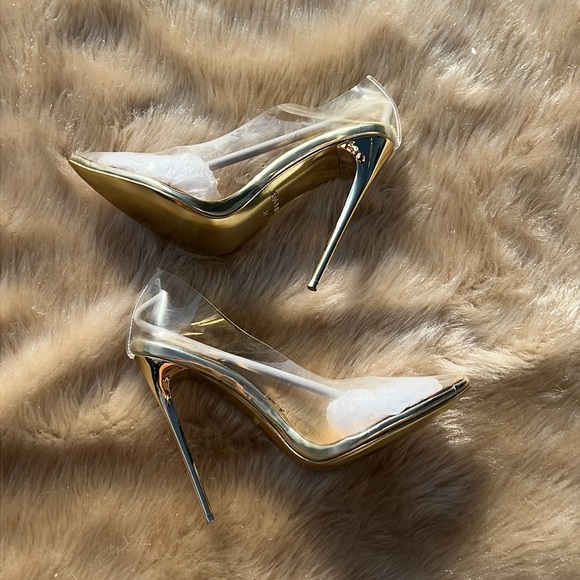 Jessica Rich Clear Stiletto with Gold Heel - Picture 8 of 11